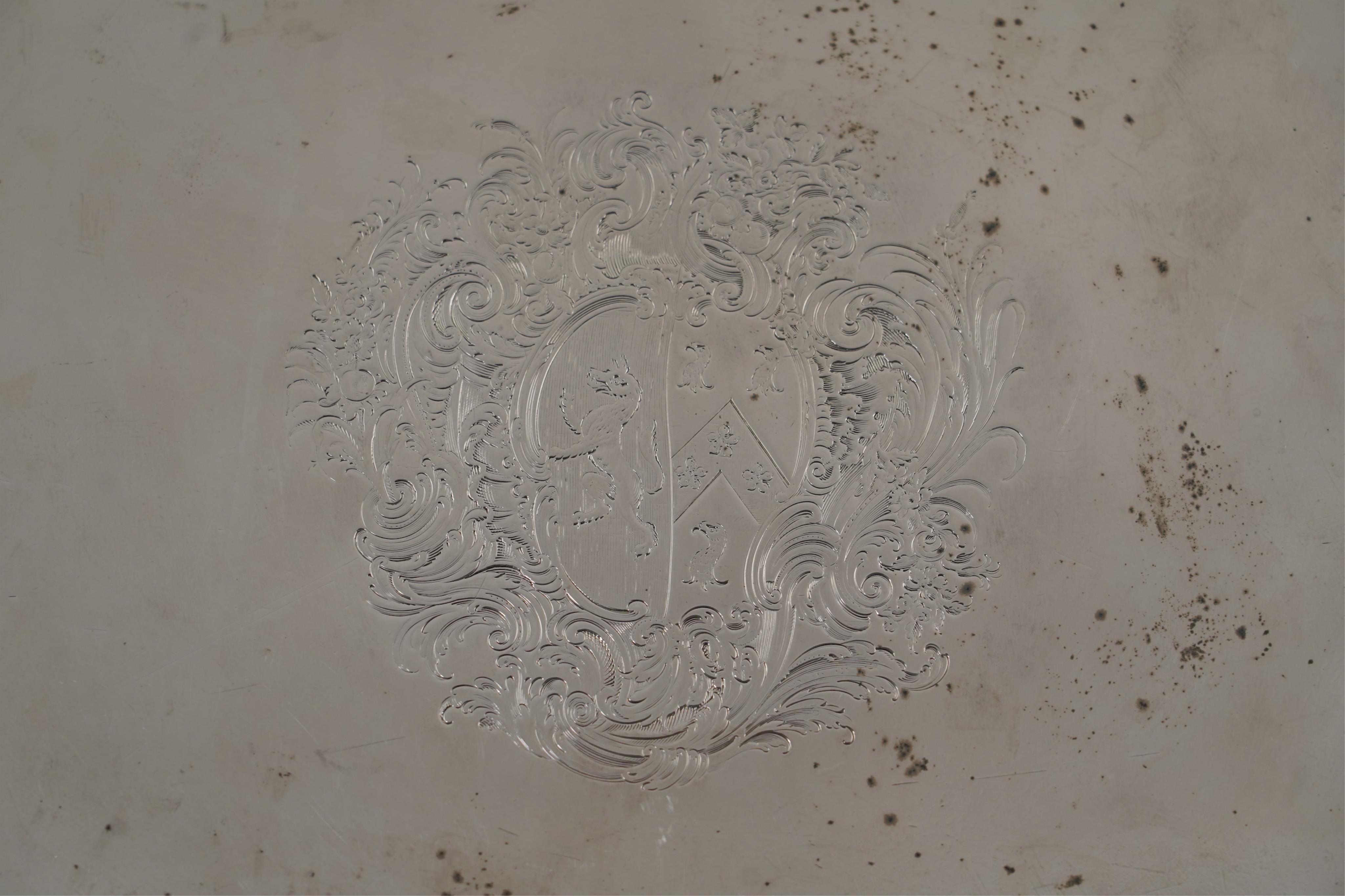 A large early George II silver salver, by Humphrey Payne, engraved with the Lowth and Tregonwell family crests